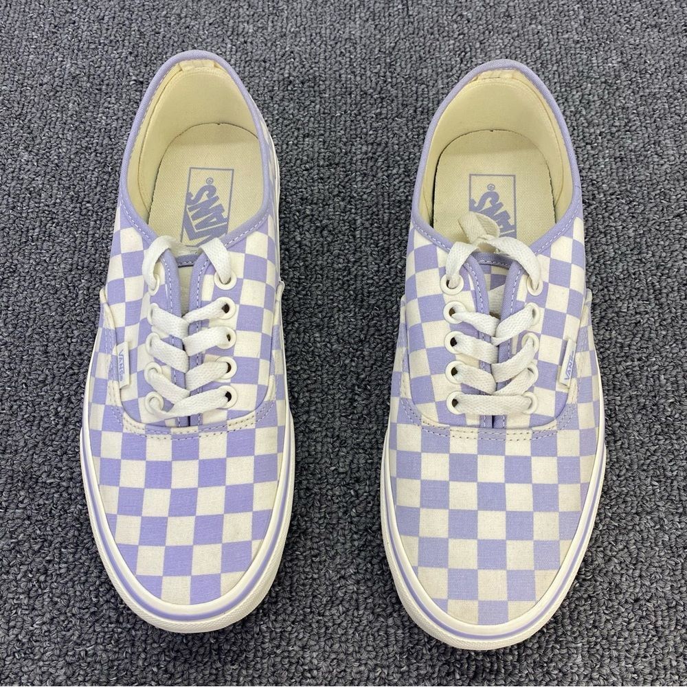 Vans Authentic Checkerboard Purple White Sneakers W9.5/M8 Kidcore Pastel Goth